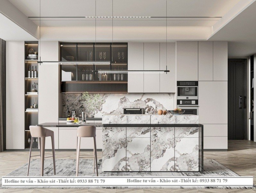 Tủ Bếp Melamine | Tủ Bếp Acrylic Bóng Gương | Tủ Bếp Acrylic An Cường