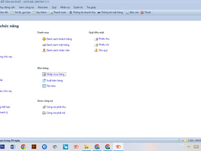 Phần mềm quản lý tiệm cầm đồ tại hcm : 0917.66.4444