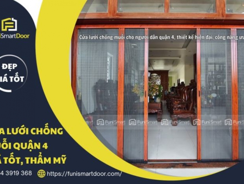Cửa lưới chống muỗi quận 4 giá cả hợp lý hiện đại tiện ích
