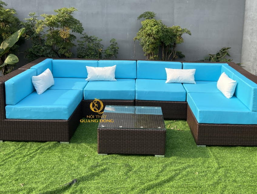 Ghế sofa giả mây QD-751 với kiểu dáng sang trọng hiện đại