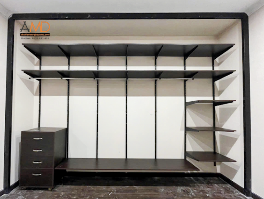 BỘ KỆ QUẦN ÁO AMD, GIẢI PHÁP CHO MẢNG TƯỜNG PHÒNG BẠN