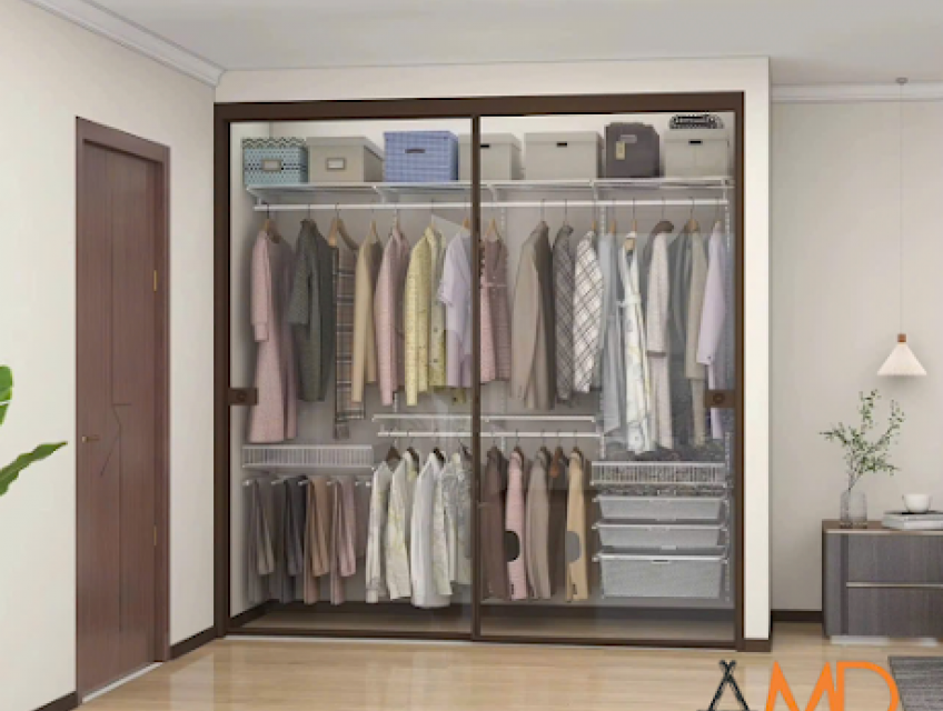 Bộ kệ AMD với tầng rổ chữ nhật ở giữa – Giải pháp sắp xếp linh hoạt và