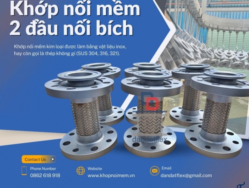 Khớp chống rung inox/ Khớp chống rung mặt bích/ Khớp nối chống rung cho bơm