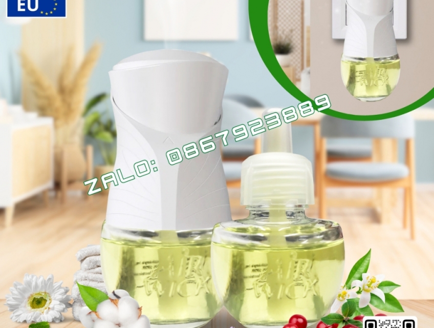Bộ tinh dầu cắm điện Air Wick 19ml, khuếch tán thơm phòng tự động