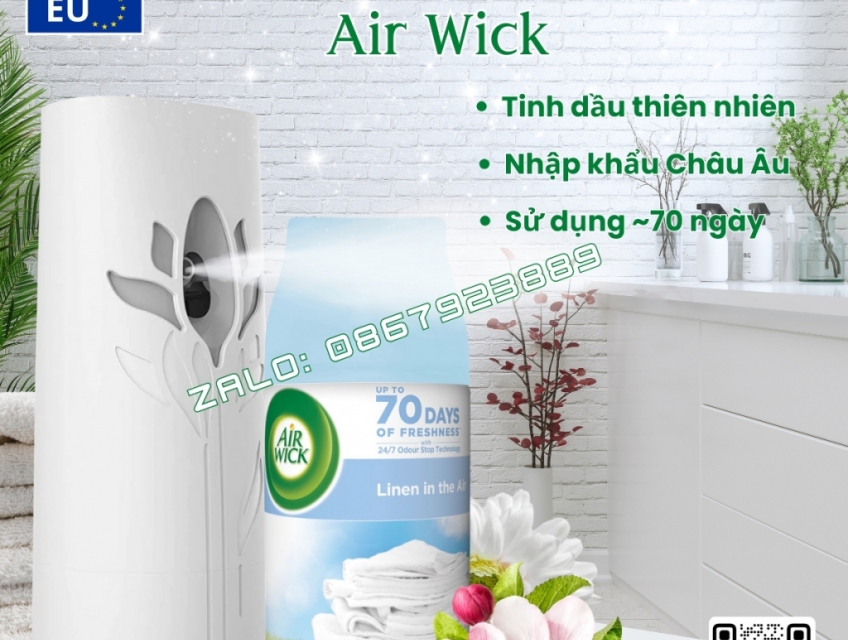 Bộ xịt tinh dầu tự động Air Wick 250ml, thơm phòng, nhập khẩu Châu Âu