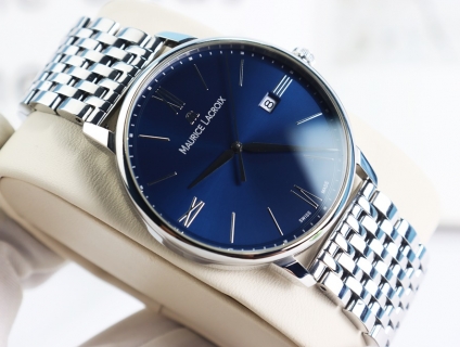 ĐH Nam Maurice lacroix eliros date mặt xanh Navy, dây thép Size 40mm