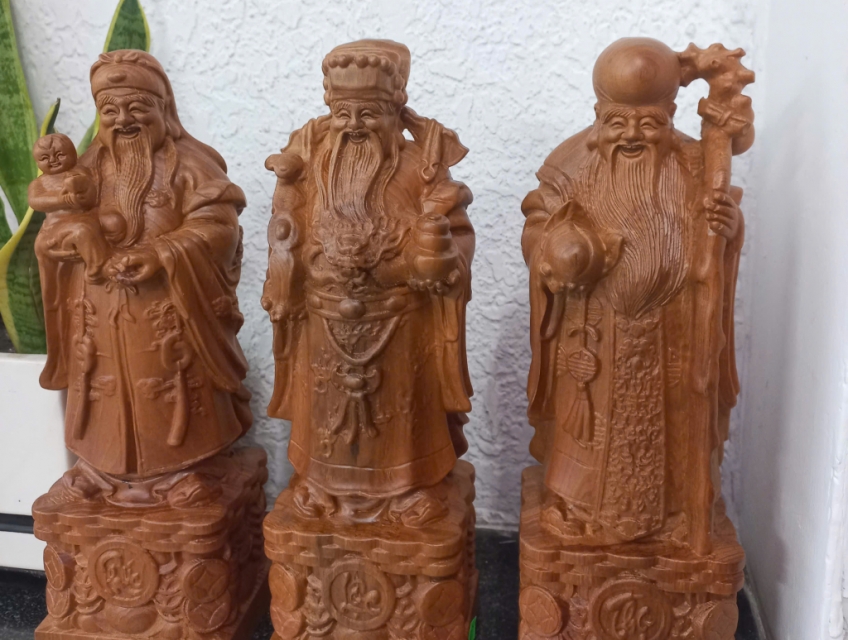 BỘ TAM ĐA GỖ NGỌC AM CAO 30CM