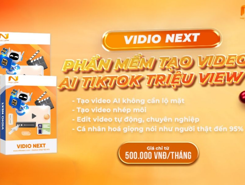 Phần mềm tạo video AI Vidio Next chuyên nghiệp