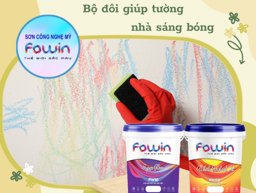 SƠN LỚT NỘI THẤT VÀ SƠN NỘI THẤT MỊN CAO CẤP FOWIN