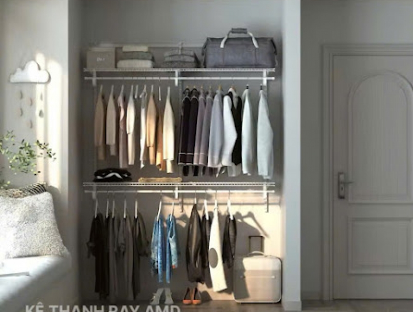 Giải pháp – Biến góc tường thành khu lưu trữ thông minh với bộ kệ quần