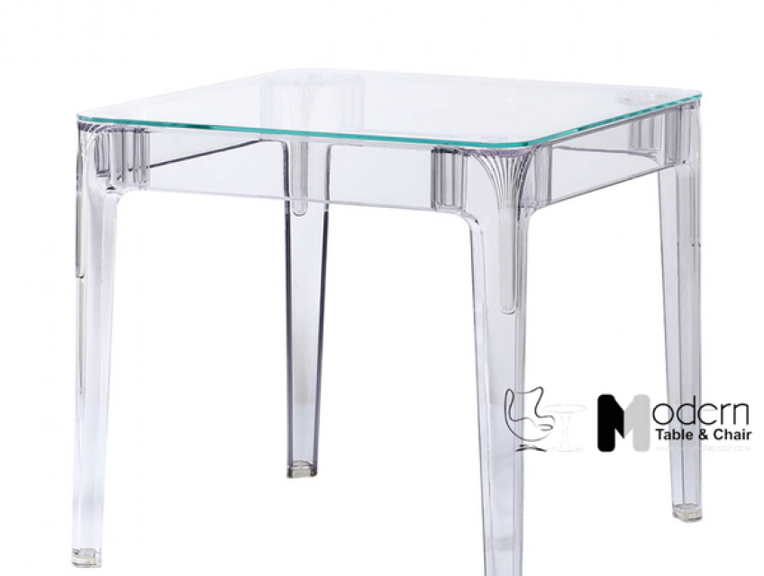 Bàn cafe nhà hàng mặt kính trong suốt TE1540-08G tại HCM - 3.150.000
