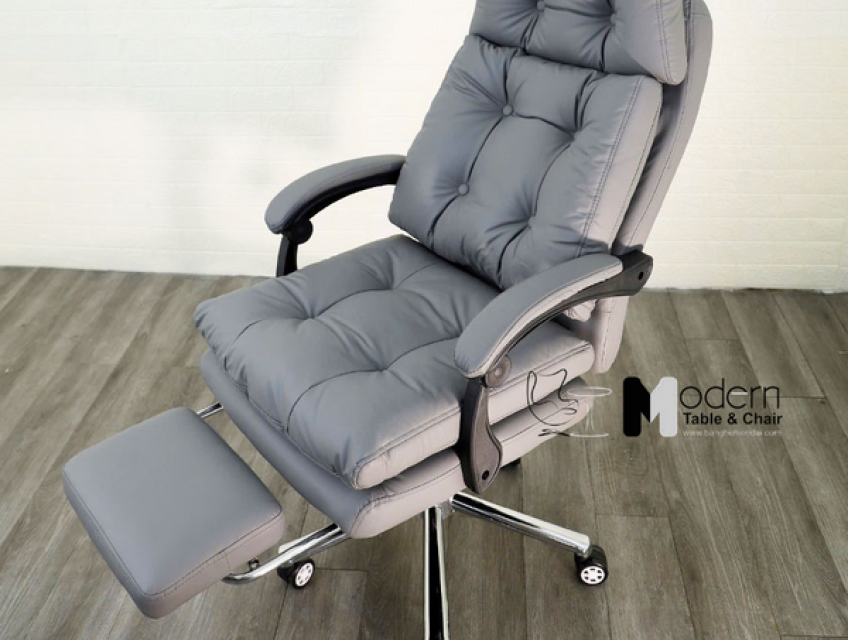 Ghế giám đốc ngả lưng gác chân bọc da cao cấp CR4123-P
