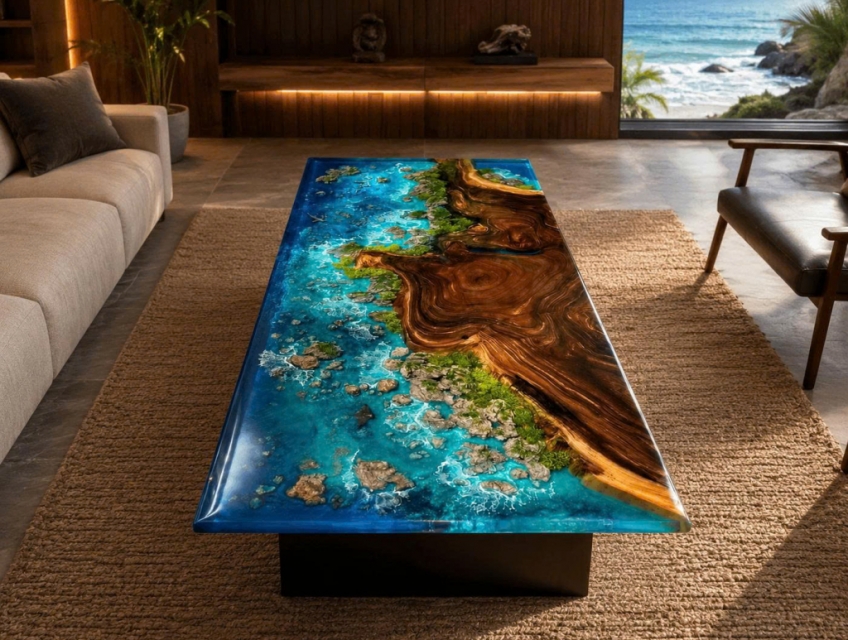 Bàn gỗ epoxy đồng nai