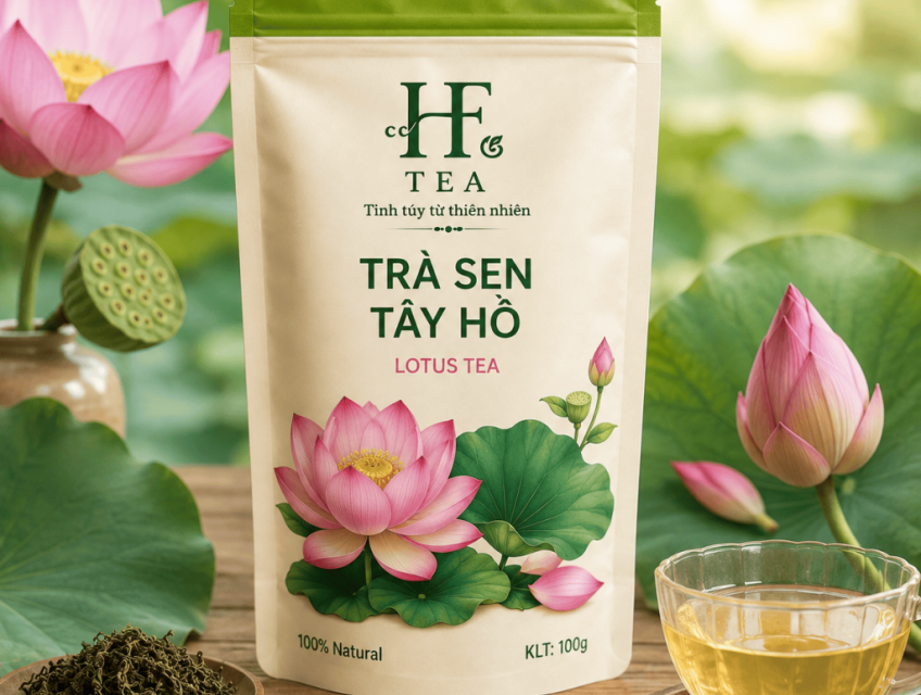 Trà Sen Tây Hồ HT Tea (Túi 100g) - Hương Vị Truyền Thống Đậm Đà