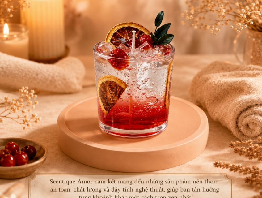 Nến Thơm Tạo Hình Ly Soda Dâu Hương Dâu Ngọt Ngào,