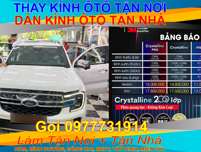 Thay kính ô tô hcm, Thay kính xe hơi hcm, Thay kính xe tải hcm sài gòn
