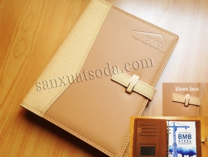 xưởng sản xuất sổ bìa da cao cấp, simili, pu, may chỉ dán gáy, lò xo