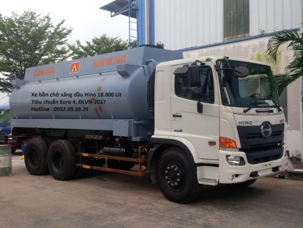 Xe bồn xăng dầu Hino Euro4, Xitec  Hino 3 chân 18 khối Petrolimex 2018