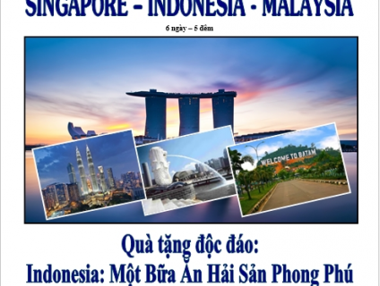 Tour Singapore Indonesia Malaysia 6 ngay 5 dem. Giá KM: 9,980,000 VNĐ