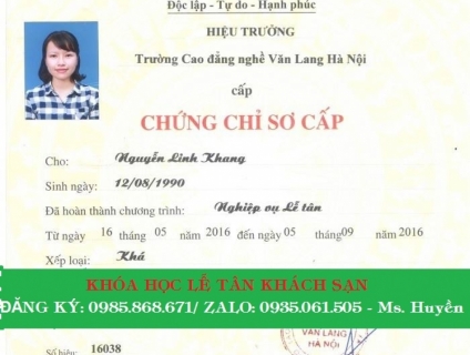 Khai giảng lớp Nghiệp Vụ Lễ Tân tại Đà Nẵng - Quảng Nam - Huế - Hà Nội