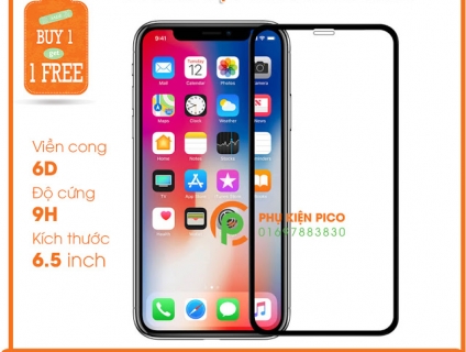 Kính cường lực Iphone XS Max 2018 full viền 6D chống bám vân tay độ cứ