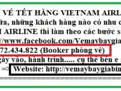 NHẬN THÔNG TIN SĂN VÉ TẾT HÃNG VIETNAM AIRLINE MỌI HÀNH TRÌNH