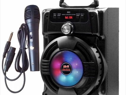 Loa bluetooth, loa karaoke tặng kèm mic có dây hàng chuẩn