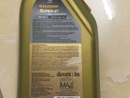 Nhớt tổng hợp 100%. Fully synthetics. Havoline super 4T w40. End 23h00 ngày 13/9/2019