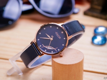 Đồng hồ nữ JA-1179C Julius Hàn Quốc dây thép có ngày