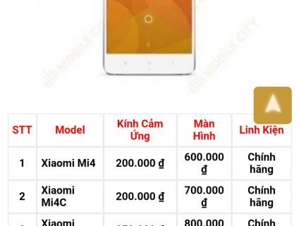 Bán xác Xiaomi mi4 nức cảm ứng.