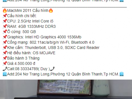 MacMini 2011 2012