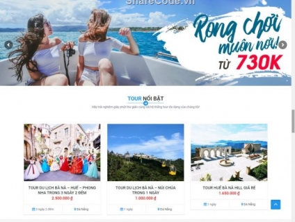 Code web tour du lịch wordpress giao diện đẹp