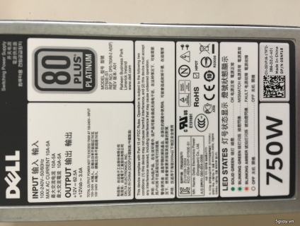 Power Supply 750W 80+ platinum for Dell, US zin