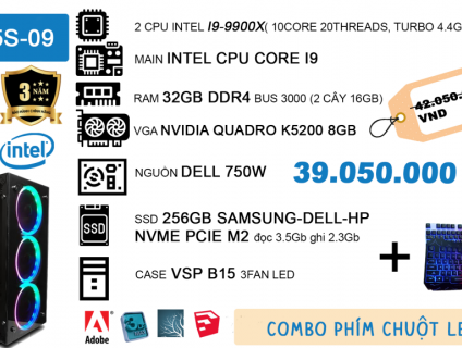 [SALE OFF]CASE PC ĐỒ HỌA I9-9TH/RAM32GB/VGA K5200/SSD256GB
