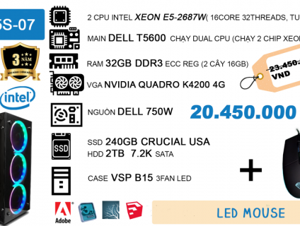 [ĐỒ HỌA + GAME]PC RENDER GIÁ RẺ E52687/DELL T5600/RAM32GB/QUADRO K4200
