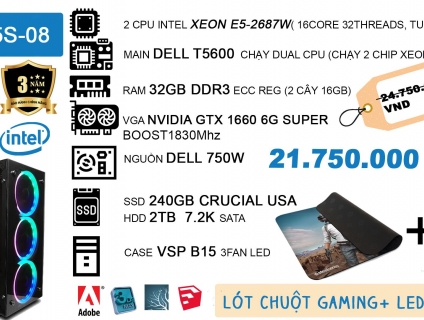 [CÂN TẤT ĐỒ ĐỒ HỌA CÙNG GAMER ]2 CHIP INTEL XEON E5-2687W 16x32L