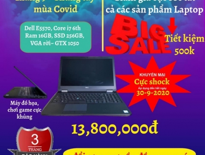 Dell 5570 i7 6820HQ/Ram 16G/Ssd 256/VGA Rời ~ GTX 1050.