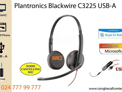 Tai nghe Plantronics Blackwire C3225 USB-A thoải mãi đàm thoại cả ngày
