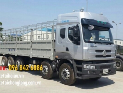 Xe tải thùng mui bạt chenglong 5 chân 5 giò 10x4, 21 22 tấn, thùng dài