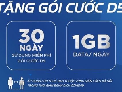 MobiFone tặng miễn phí 30 chu kỳ gói cước D5, cho các thuê bao vùng dị