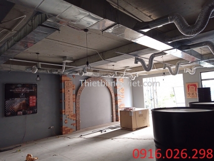 Thi công lắp đặt hệ thống hút khói bếp nướng tại bàn cho nhà hàng