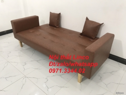 Bộ sofa bed giường màu nâu da giá rẻ tại sofa Linco Bắc Giang