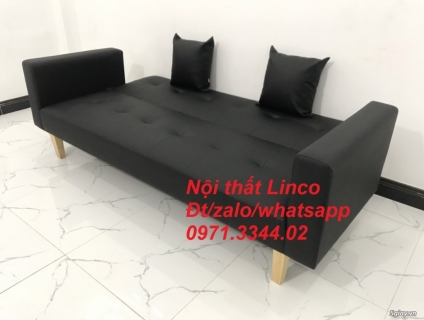 Bộ sofa bed giường màu đen da giá rẻ tại sofa Linco Phú Thọ