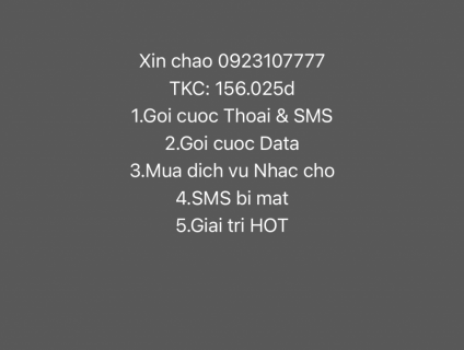 Bán 0923 10 7777 Viettel trả trước