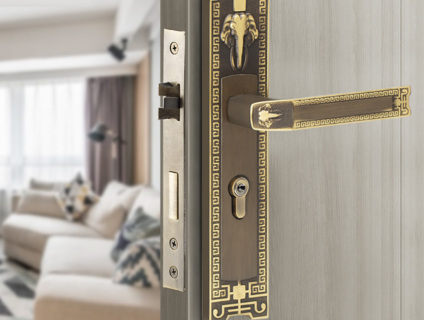 Khóa cửa phòng cổ điển bằng đồng cổ điển cao cấp