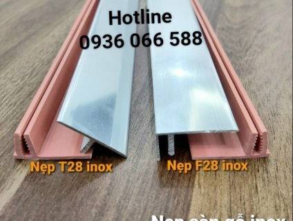 Nẹp nhôm chữ F kết thúc sàn gỗ, bảo vệ sàn nhựa, gỗ, tránh sứt mẻ góc.