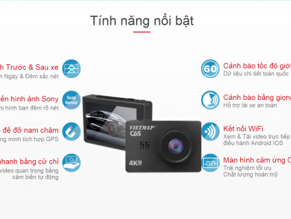 CAMERA HÀNH TRÌNH VIETMAP C65 CAO CẤP ĐỘ NÉT ULTRA 4K GHI HÌNH 2 KÊNH