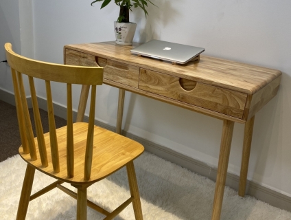 Bàn làm việc 2 ngăn kéo - Gỗ tự nhiên chống nước không mối mọt