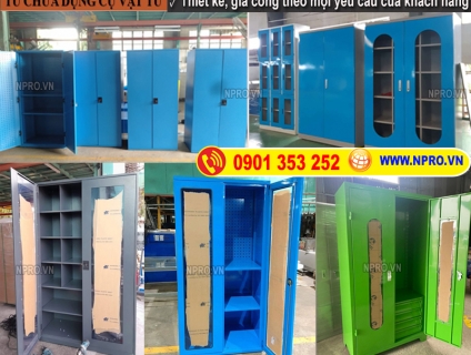 Tủ dụng cụ cơ khí 2 cánh chứa vật tư đồ nghề nhà máy