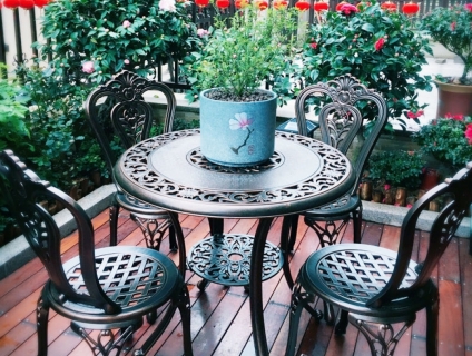 bàn ghế sân vườn ngoài trời T80-4G